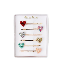 Colourful Glitter Heart Hair Slides Meri Meri